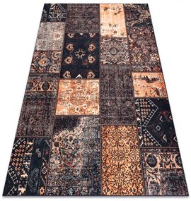 Koberec ANTIKA ancient chocolate, moderný patchwork, grécky umývateľný - hnedý / terakota Veľkosť: 80x150 cm