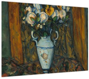 Sklenený obraz - Paul Cézanne, Vase of Flowers, reprodukcia (70x50 cm)