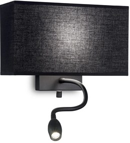 Nástenné svietidlo Ideal lux 215709 HOTEL AP2 ALL BLACK 2xE27/LED 1W/45lm 3000K