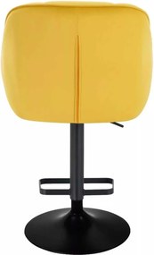 LuxuryForm DESIGN Barová stolička AVOLA VELUR na čiernom tanieri - žltá