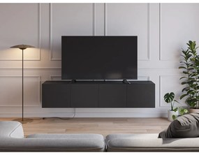 Čierny TV stolík 180x38x35 cm Daroca – Marckeric