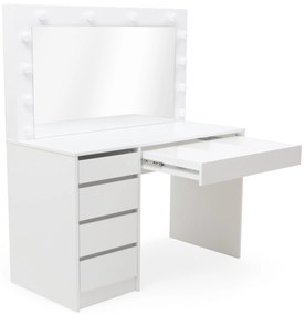 Toaletný stolík Velinio XL 120 cm - biela