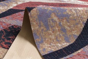 Protišmykový behúň DIGITAL - WEAVES Vlny, béžový / ružový