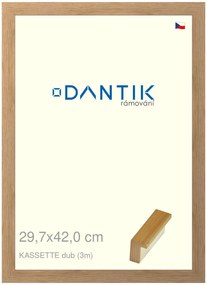 DANTIK rám na obraz 29,7x42 | KASSETTE dub (Plexi Čiré)