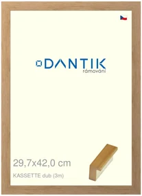DANTIK rám na obraz 29,7x42 | KASSETTE dub (Plexi Čiré)