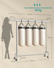 Vešiakový stojan na kolieskach HSR176E01
