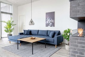 House Nordic -  Elegantná rohová pohovka LIDO LOUNGE 290 cm, modrá ľavá