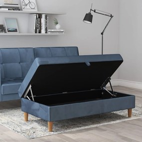 Modrá zamatová podnožka Lilly – Støraa