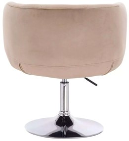 LuxuryForm DESIGN Kreslo MONTANA VELUR na striebornom tanieri - latte
