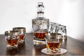 BOHEMIA PRESTIGE QUADRO BAROKO PLATINUM WHISKY SADA 1+6 KS