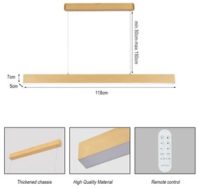 Brilagi - LED stmievateľný luster SLEEKLINE SMART LED/40W/230V Wi-Fi Tuya + diaľkový ovládač