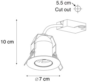 Sada 6 moderných zapustených bodových svetiel čierna - Insight