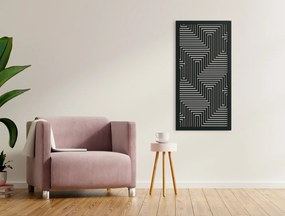 drevko Abstraktný obraz na stenu Moderna Rozmer obrazu: 44,5 x 22 cm, Farba dekorácie: Čierna
