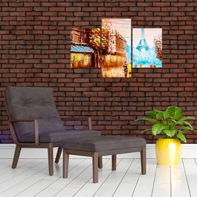 Obraz - Daždivého počasia a Eiffelovej veže (90x60 cm)