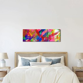 Obraz - Farebná abstrakcia (s hodinami) (90x30 cm)