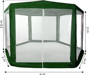 Skladací záhradný párty stan s moskytiérou NEILKE 2x2 m zelený