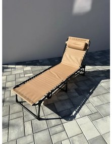 Aldotrade Záhradné rozkladacie ležadlo s taškou 190 x 58 x 30 cm, krémová