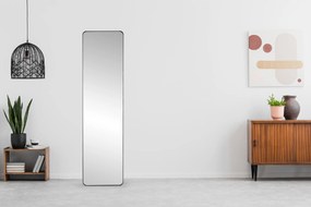 Veľké stojace obdĺžnikové zrkadlo, úzky rám, 148 cm