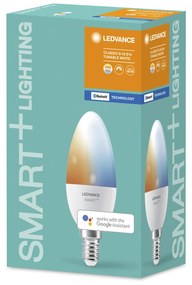 LEDVANCE Inteligentná LED žiarovka SMART+ BT, E14, sviečka, 5W, 470lm, 2700K, teplá studená biela
