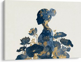 Obraz - Mramorový profil ženy (70x50 cm)