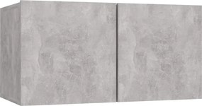 4-dielna súprava TV skriniek, betónovo sivá, kompozitné drevo