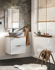 Kúpeľňová skrinka pod umývadlo s doskou 80 cm ADEL, biela (SET-ADW B 80 CM)