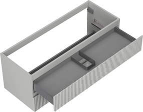 Mexen Rivel, kúpeľňová skrinka pod umývadlo 120 cm, 2 zásuvky, drážkovaná, matná sivá, 91A20-12047-2-BFF62