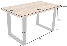 Jedálenský stôl Iron Craft 120cm Sheesham 45mm