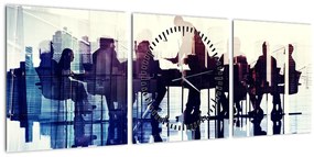Obraz hudobníkov (s hodinami) (90x30 cm)