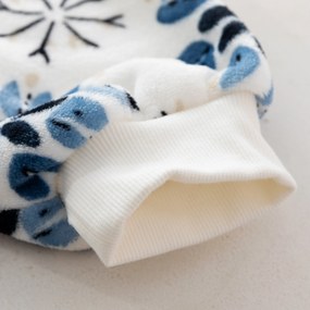 Baránková mikinová deka s rukávmi a kapucňou ICY FLAKES, biela