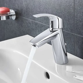 GROHE Eurosmart páková umývadlová batéria s odtokovou súpravou s tiahlom, výška výtoku 83 mm, chróm, 23322001