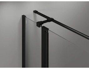 Mexen Mist T, sprchový kút s krídlovými dverami, ľavý, 100 x 120 cm, 8mm číre sklo, čierny profil, 8A4T-100-120-70-77-L