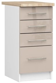 Spodná kuchynská skrinka s doskou OLIWIA S40 SZ4 biela / cappuccino, lesk