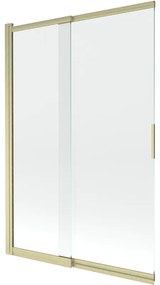 Mexen Fox, 2-krídlová posuvná vaňová zástena 120 × 150 cm, 5mm číre sklo, zlatý matný profil, 891-120-002-55-00