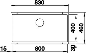 Granitový drez Blanco SUBLINE 800 U InFino biela