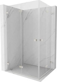 Mexen Lunar-F Duo, skladací sprchový kút 90 x 80 cm, 8mm číre sklo, oceľový profil, 836-090L-080P-97-00
