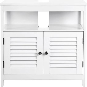 Skrinka pod umývadlo s 2 lamelovými dvierkami, biela