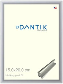 DANTIK rám na obraz 15x20 | ALU Stříbrná matná (Sklo Čiré)