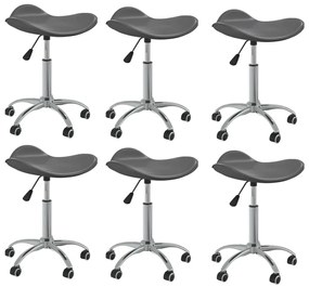 Otočné jedálenské stoličky 6 ks sivé umelá koža