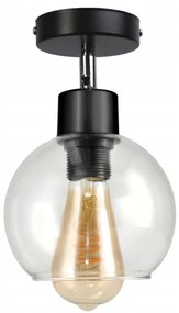 BERGE LED nástenné / stropné svietidlo E27, priehľadná sklenená guľa