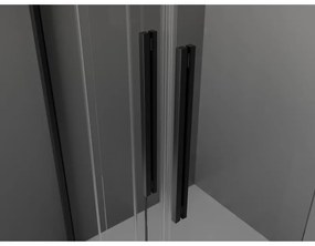 Mexen Velar L Duo, sprchový kút s posuvnými dverami 90 x 90 cm, 8mm šedé sklo, čierna matná, 871-090-090-02-43-70