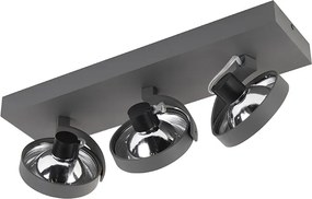 Dizajnové bodové svetlo sivé nastaviteľné 3-svetlo - Go