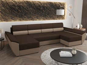Rohová sedacia súprava U Radiant U4 (tmavohnedá + béžová). Akcia -20%. Vlastná spoľahlivá doprava až k Vám domov. 1057539