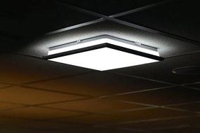 Sapho Sapho, SILVER stropné LED svietidlo 28x28cm, 10W, 230V, 3000K/4000K/6500K, IP44, chróm, AU478