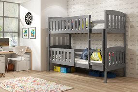 Poschodová posteľ KUBO 200x90 grafitová (bez zásuvky)