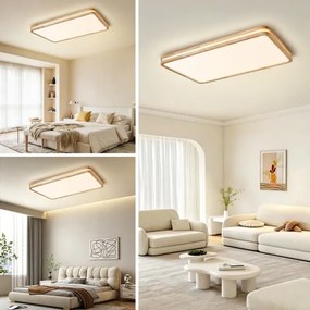 BRILAGI - LED stmievateľné svietidlo MOLINA SQUARE LED/128W/230V dub 90x60 cm + diaľkové ovládanie