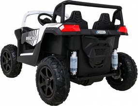 Ramiz Detská bugina ATV Strong Racing pre 2 deti biela + bezkefkový motor + nafukovacie kolesá + zvuky + LED