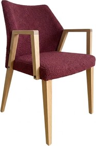 Čalúnené polo-kreslo ZORA s dubovými nohami a podrúčkami, 56x60x87 cm Catch-Me17