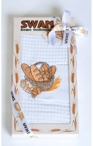 Bavlnená utierka Darčekové balenie, pečivo v košíku, 50 x 70 cm