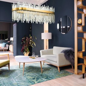 Toolight Toolight, LED krištáľové svietidlo 80x35 cm, APP1513-CP80, zlatá matná, OSW-03260